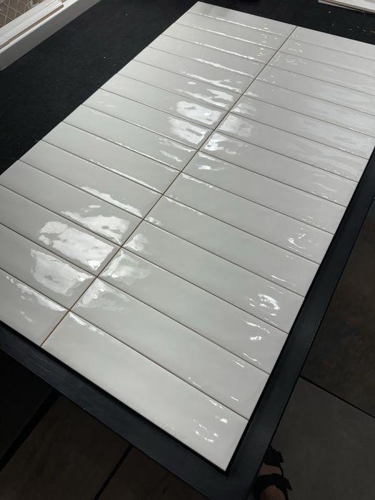 AZARIO Plytki Uniwersalna cegielka 6,5 x 29,8 Bianco Struktura połysk