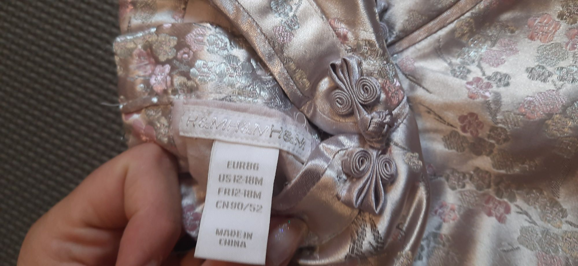 Tunika dukienka kimono orientalna H&M 86 sesja wyszywane kwiaty japan