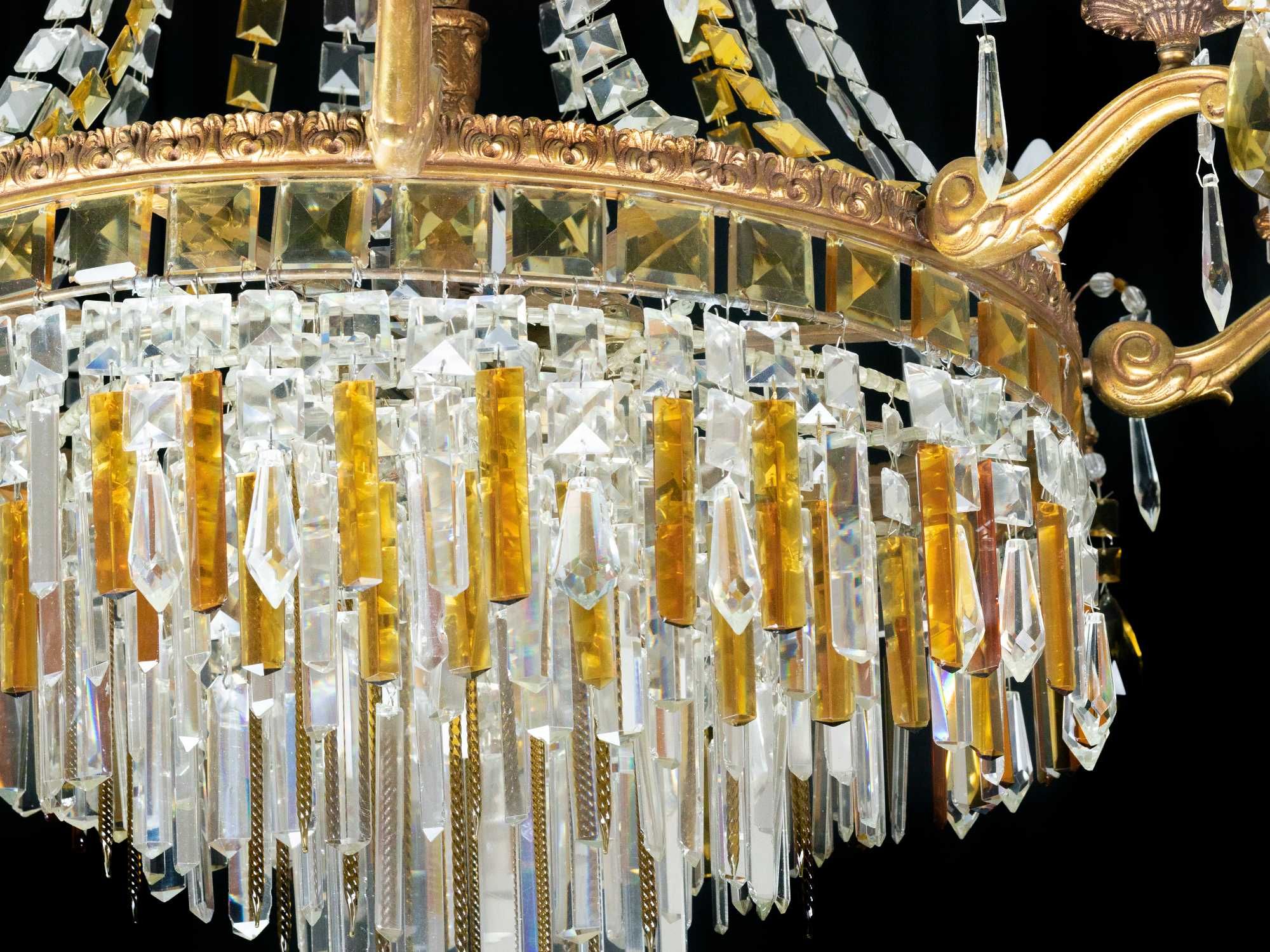 Lustre cristal bronze Art Deco Baccarat | século XIX