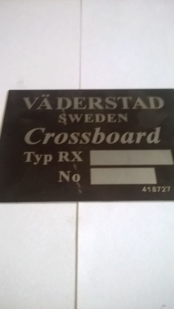 Vaderstad rollex crossboard tabliczka znamionowa zastepcza
