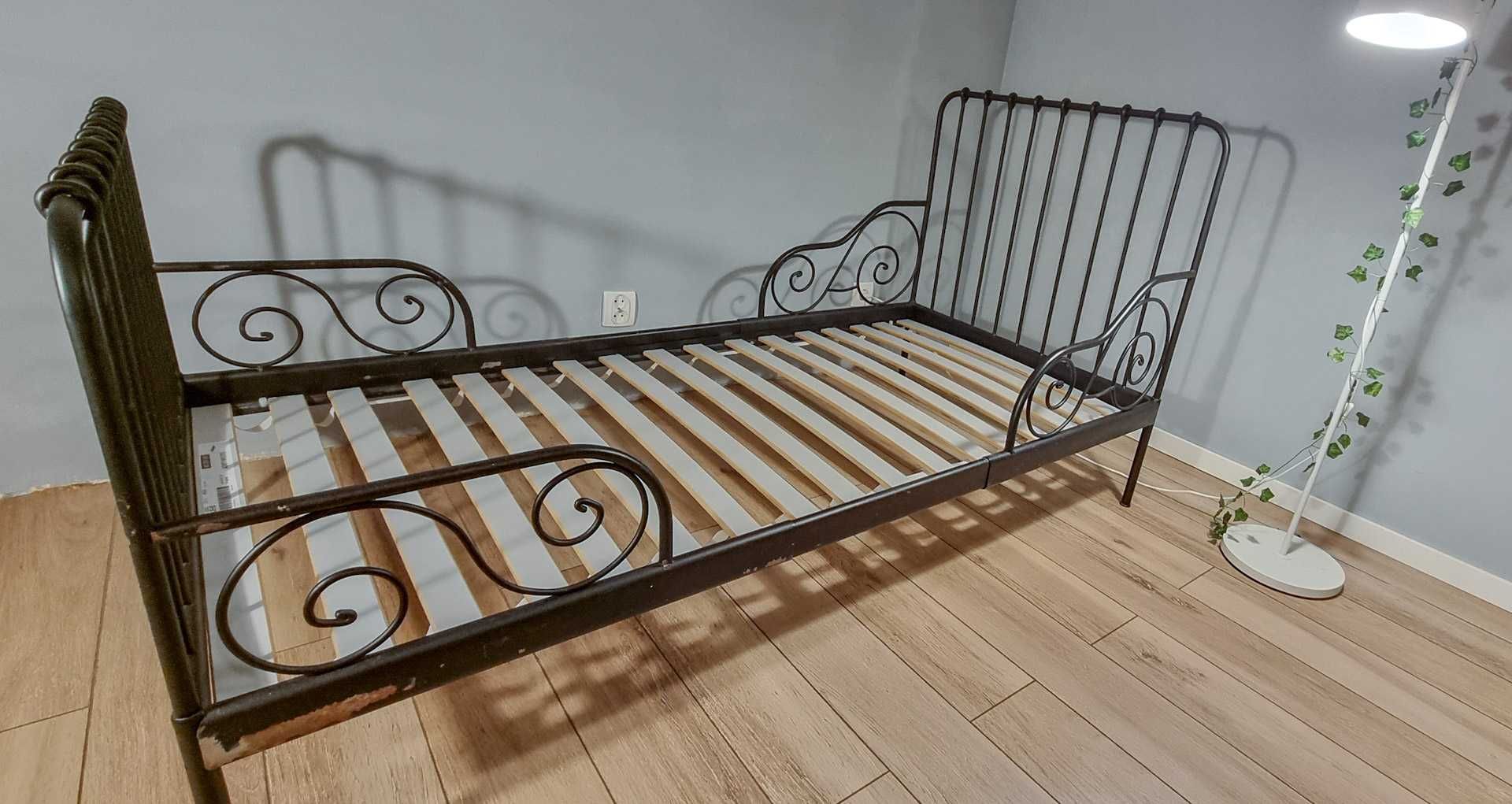 Łóżko łóżeczko dziecięce ikea regulowane czarne metalowe