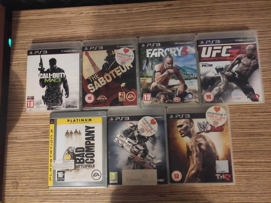 Gry na PlayStation 3, FarCry, The Saboteur, UFC, CoD, BF, WWE.