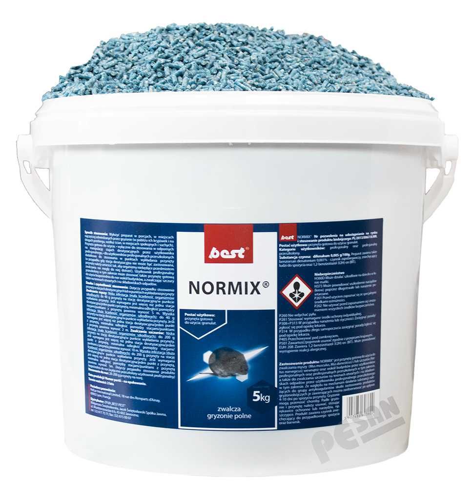 NORMIX 5kg granulat, zwalczanie gryzoni polnych, myszy, szczurów