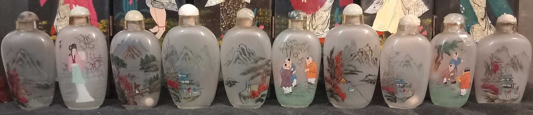 Bonito Lote de Frascos de Rape ou snuff bottle Chines, 1950,