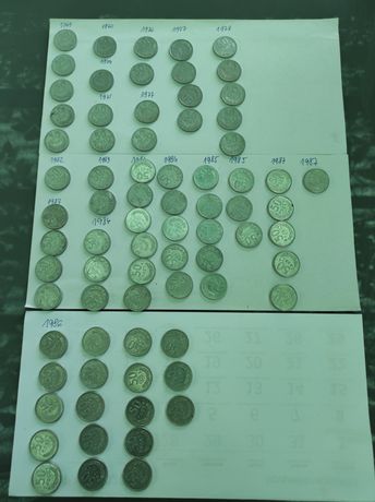 Stare monety pięćdziesiąt gr z lat 1949 -1987