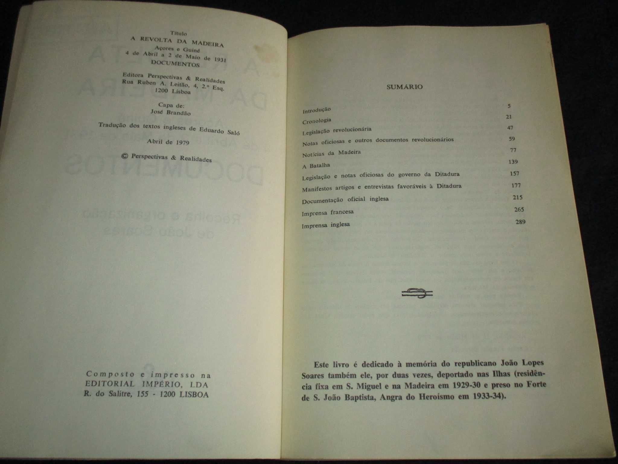 Livro A revolta da Madeira João Soares 1979