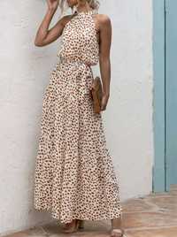 Nowa sukienka Maxi długa sukienka Shein S sukienka w modne cętki