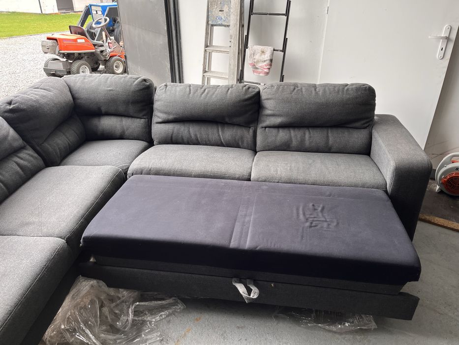 Sofa rozkładana szary narożnik 270x248 cm