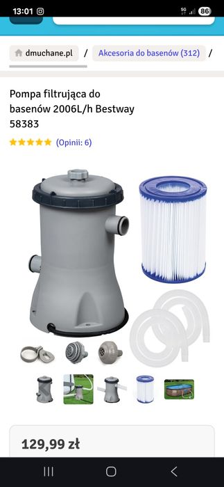 Filtr basenowy, papierowy kartuszowy bestway 58383(H1)S25-03