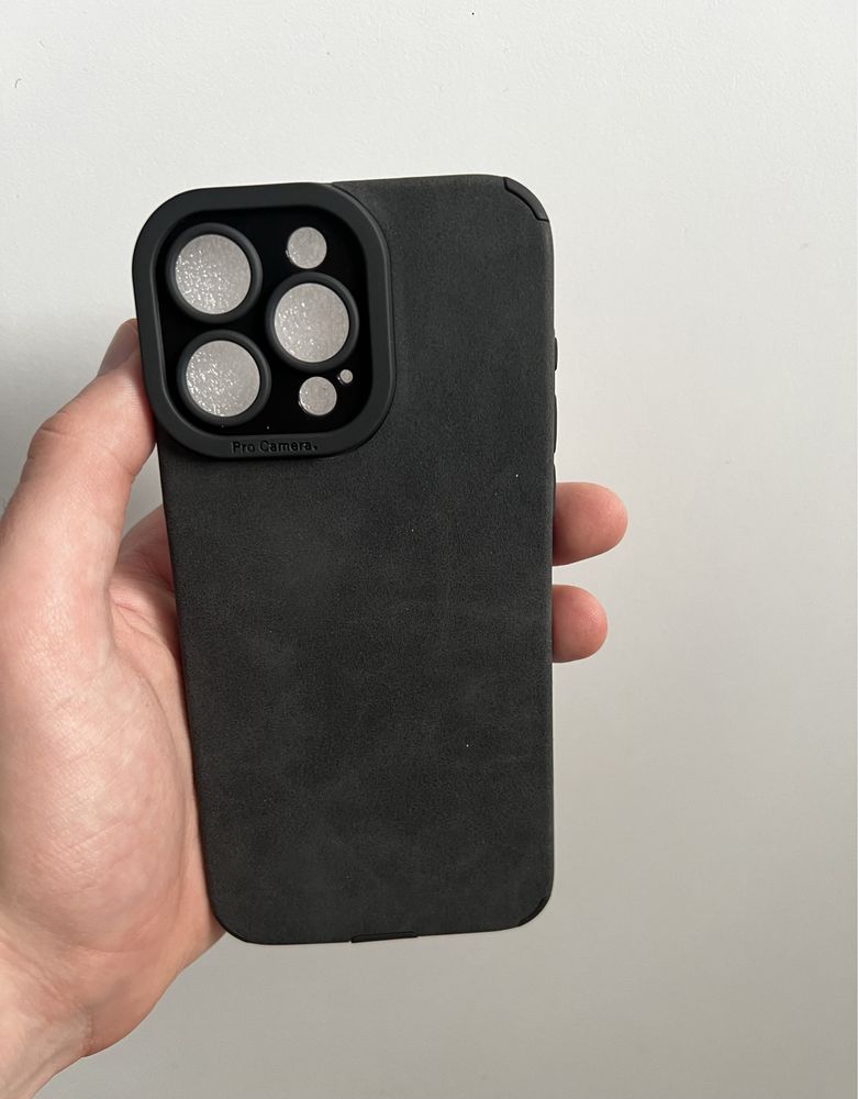 Iphone 15 Pro Max - Case (Czarny, Matowy, Sztuczna Skóra)