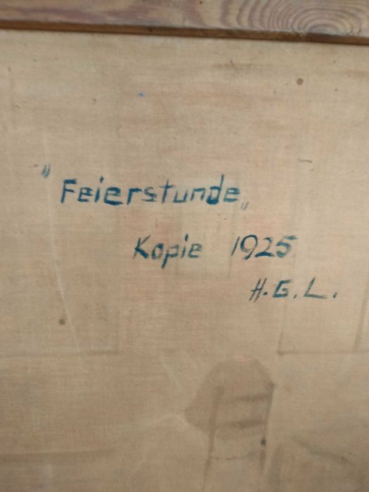 100 letni obraz olejny kobieta w suterenie