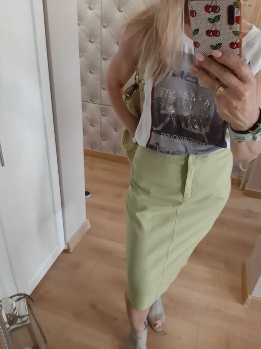 Calvin Klein spódnica lniana s