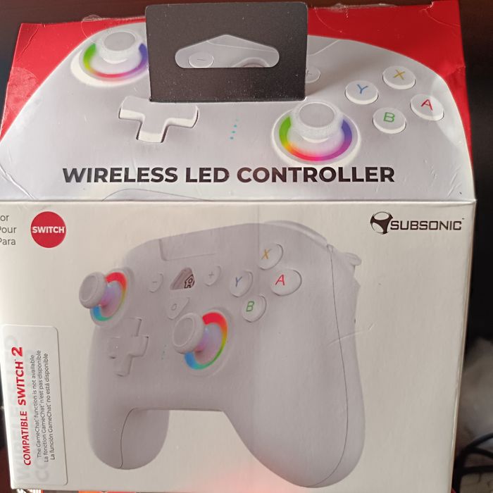 Comando sem fio led Subsonic Nintendo Switch branco