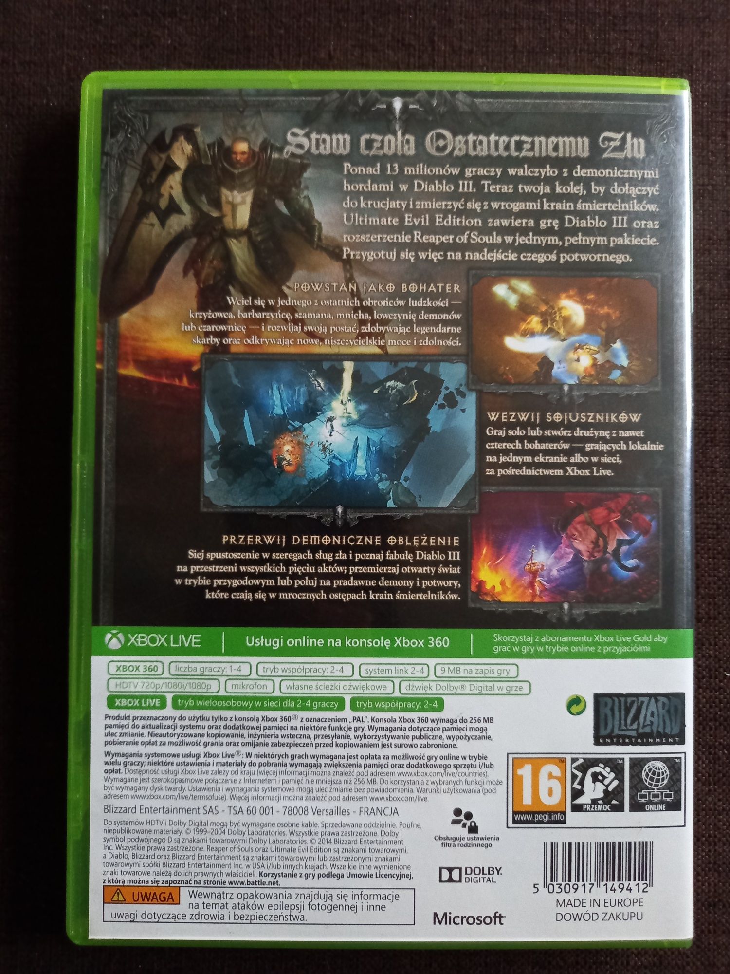 Gra Diablo Reaper Of Souls 3 na xbox 360