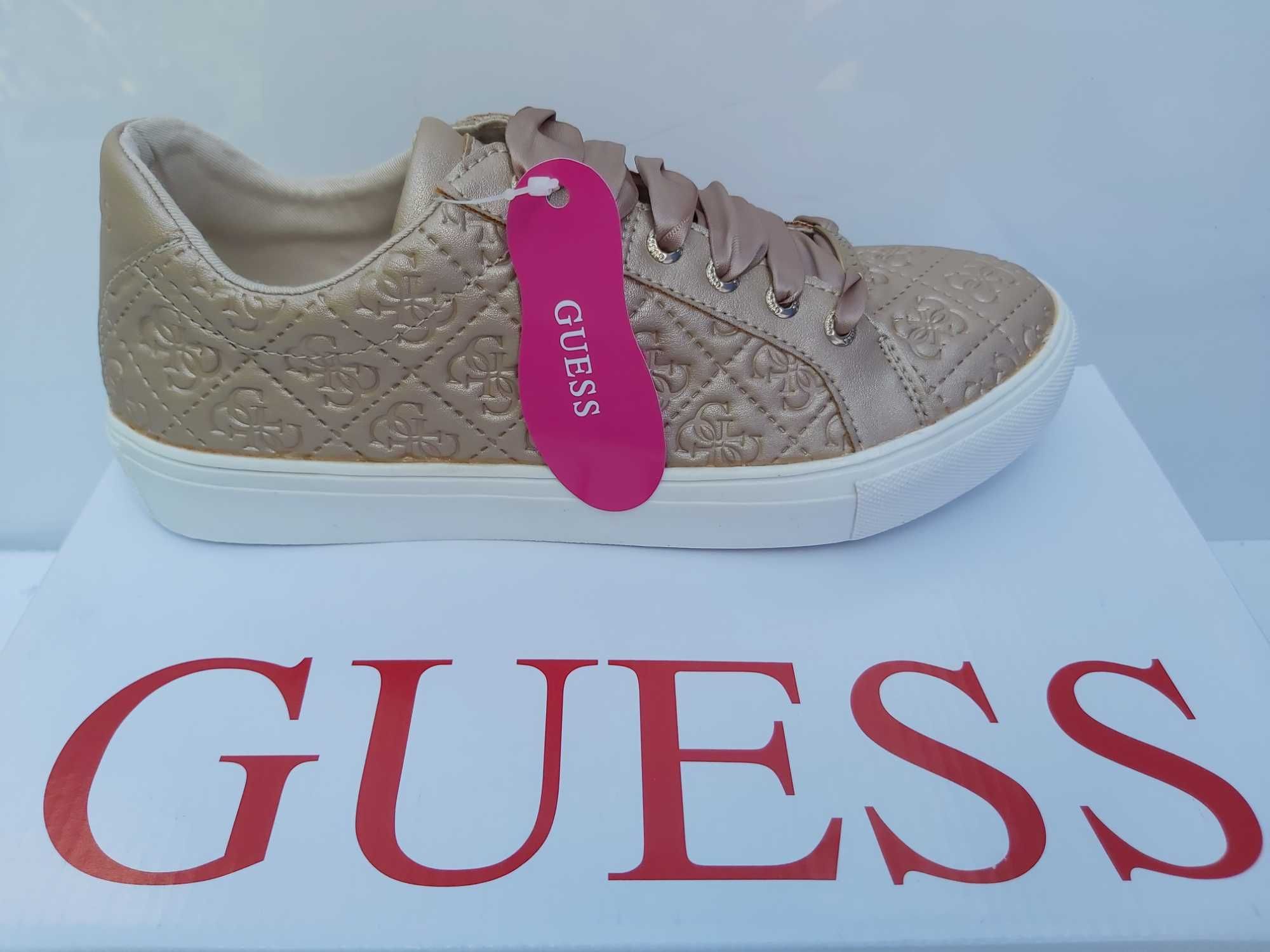 NOWE sneakersy GUESS  pudrowy róż trampki tenisówki 37