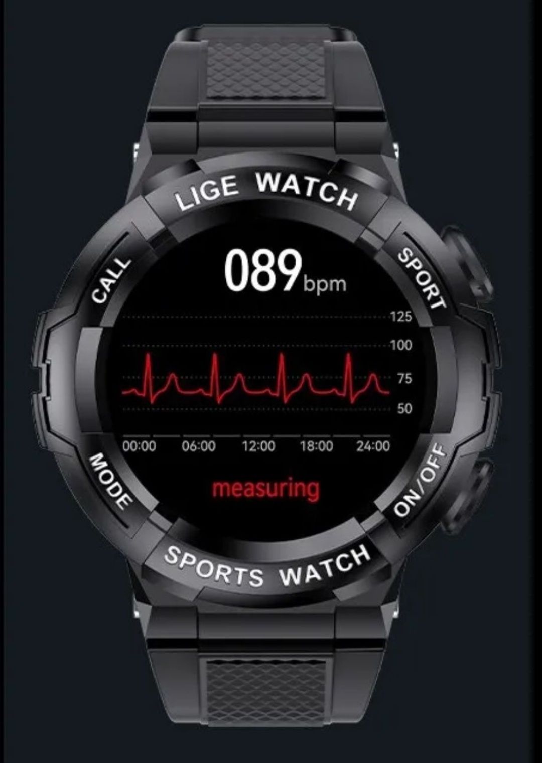 Zegarek Męski Smartwatch Czarny Lige