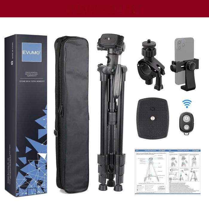 Stabilny Statyw EVUMO HF3 167 cm - Lekki Aluminiowy z Pilotem 360°