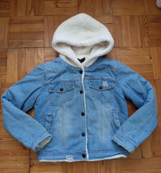 Куртка жіноча осіння джинсова з хутром