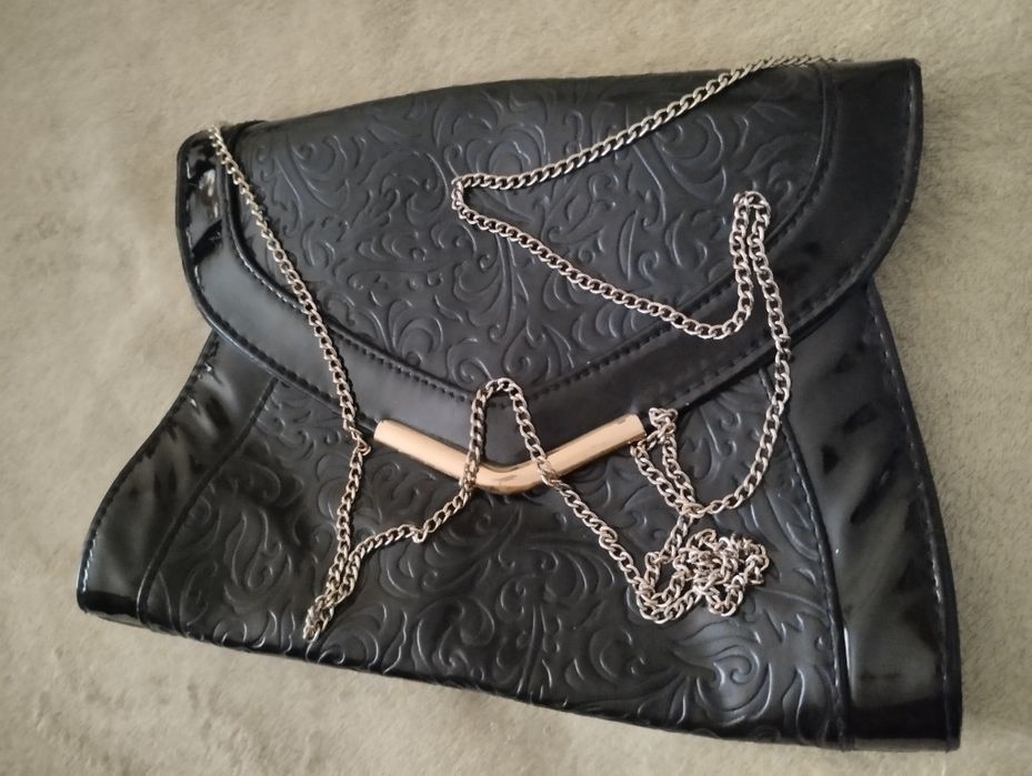 Сумка женская черная лаковая 26,5*19