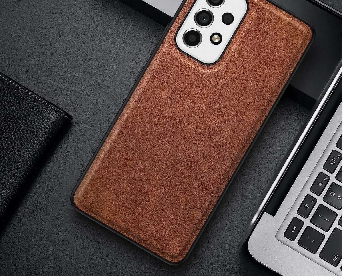 Plecki etui case eco skóra do Samsung Galaxy A53 5G brązowy