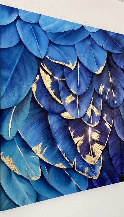 картина акрилом с золотом