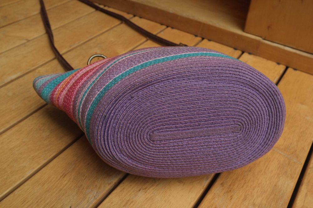 kolorowa etniczna torebka z rafii tęczowa etno folk grunge paski tote