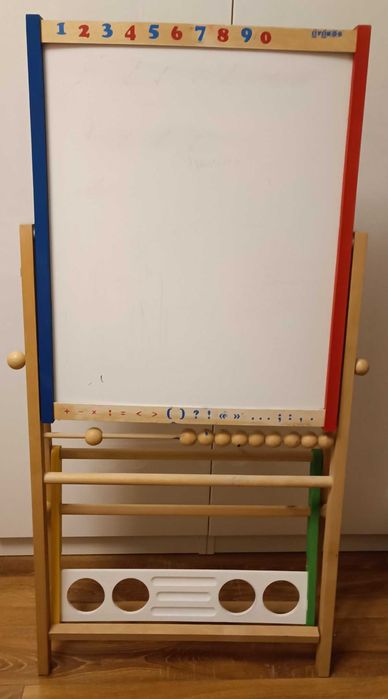 Мольберт двухсторонний 3 в 1: на бумаге, мелками, маркерами