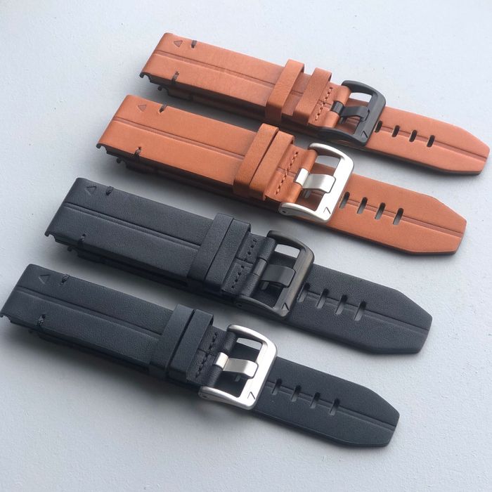 Ремінець Garmin QuickFit 22мм 26мм шкіряний коричневий/чорний браслет