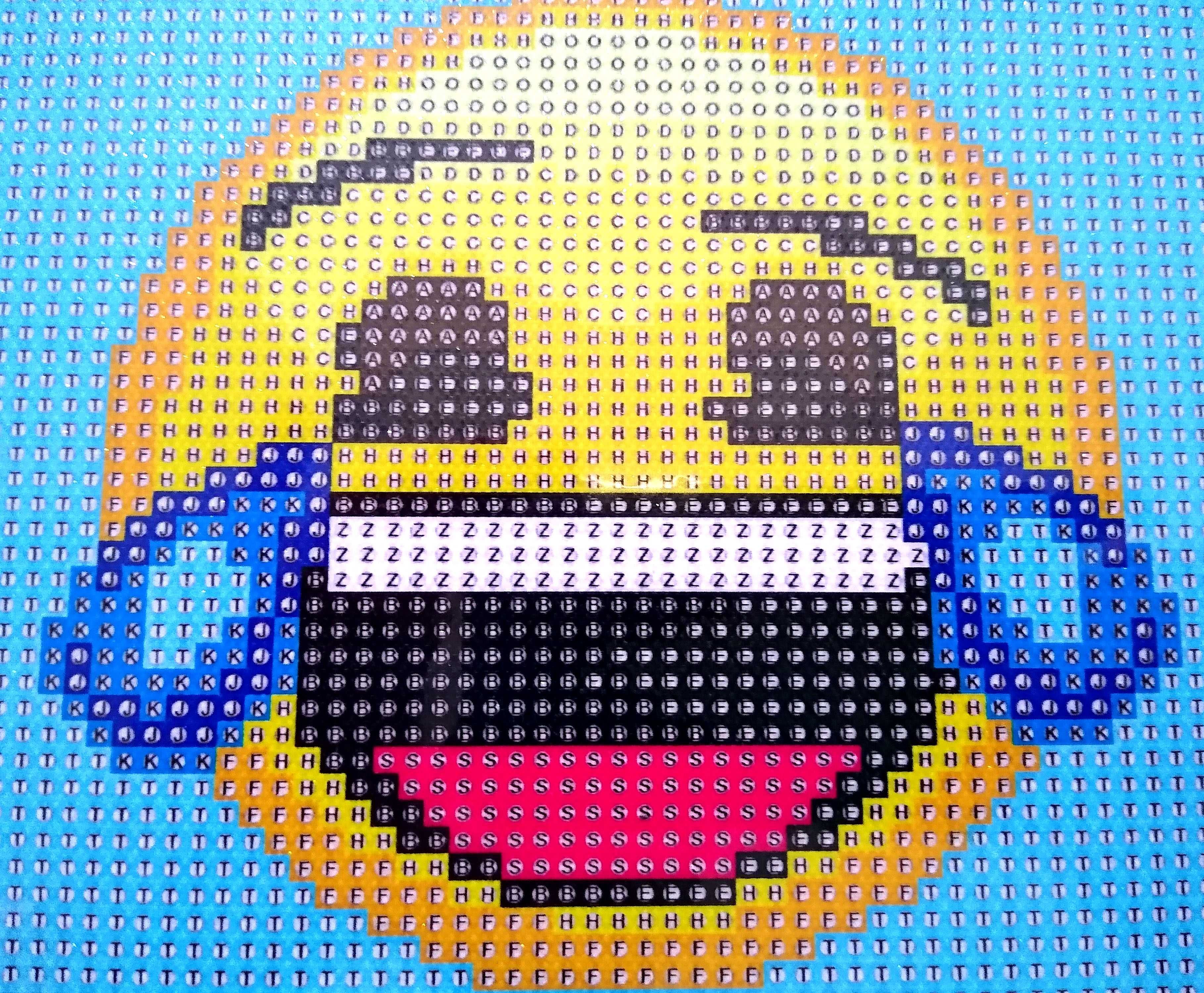 Emoji diamentowe malowanie dimond painting obrazek 16x16 Zajączek