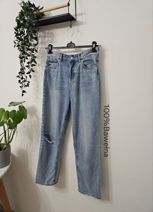 Jeansy damskie z bawełny H&M
