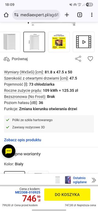 Lodówka mała BEKO