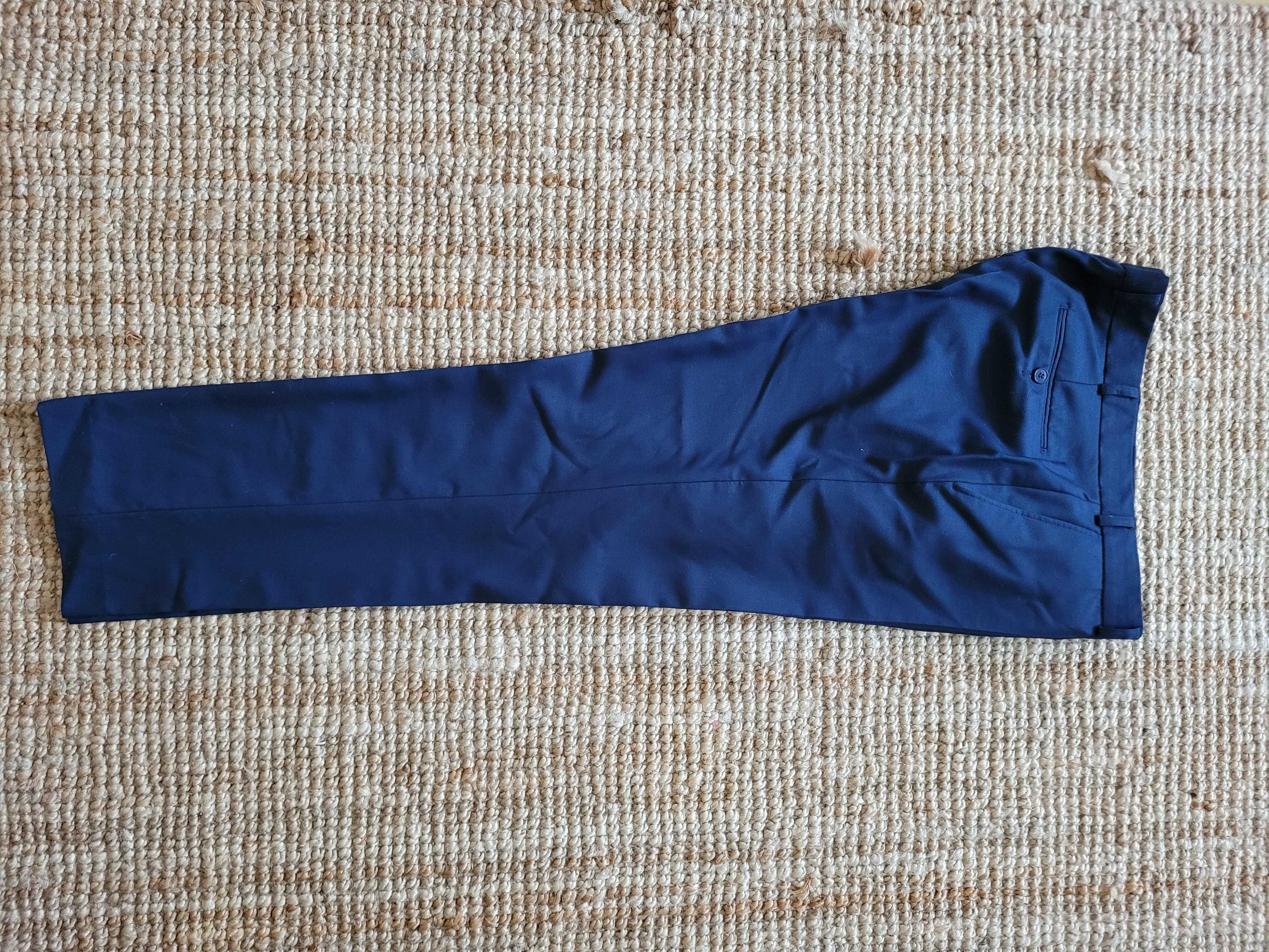 Garnitur Lancerto Smart Slim Fit granatowy gładki wełna / poliester