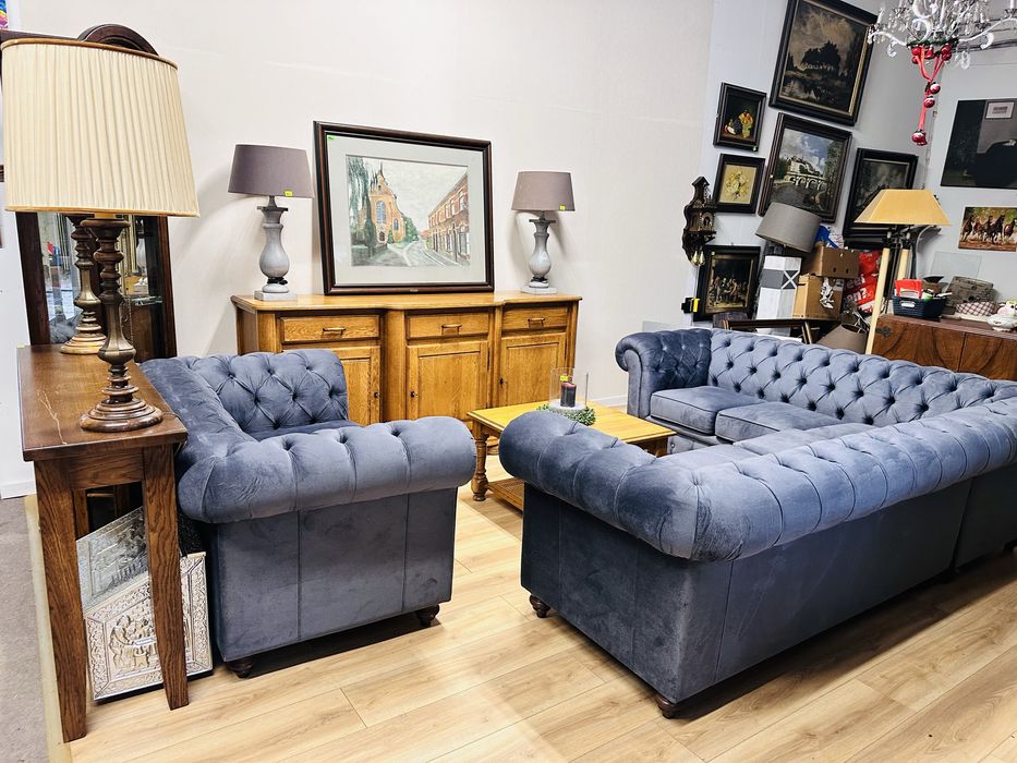 IDEALNY ZESTAW CHESTERFIELD - rogówka + sofa 2 osobowa :)