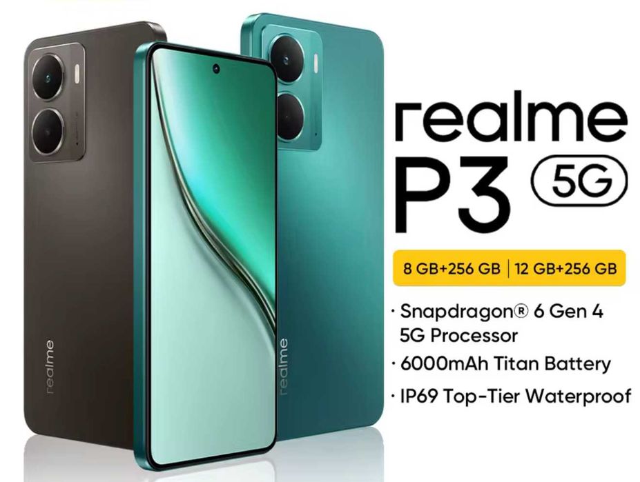 Смартфон Realme P3 5G 8/256GB NFC, Snapdragon 6 Gen 4, 120Hz, 6000 mAh