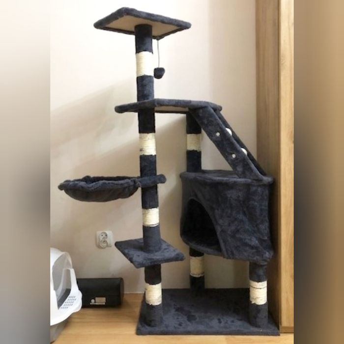 Drapak dla kota szary wytrzymały elegancki stabilny nowy