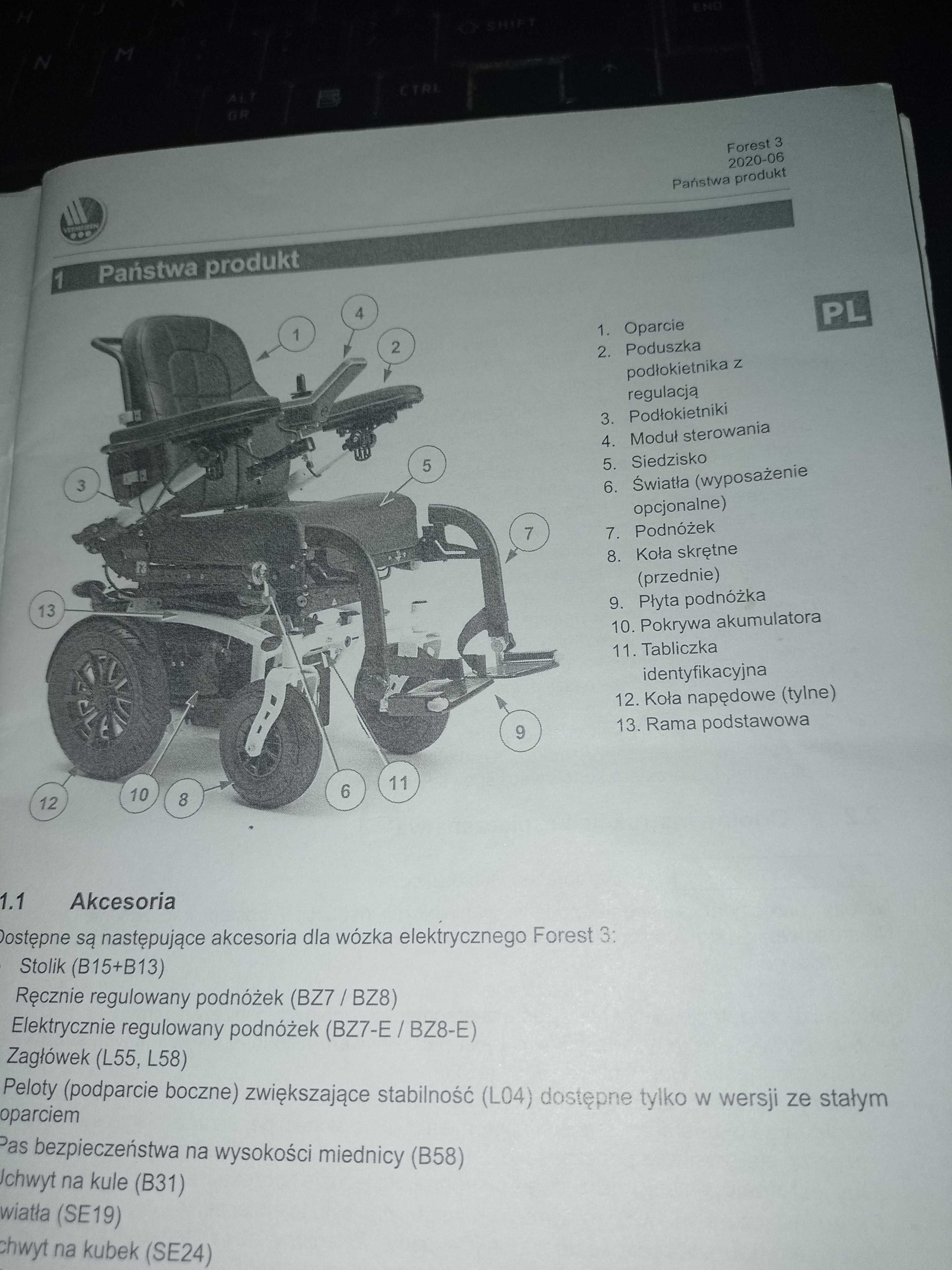 Elektryczny wózek inwalidzki: Klasa B