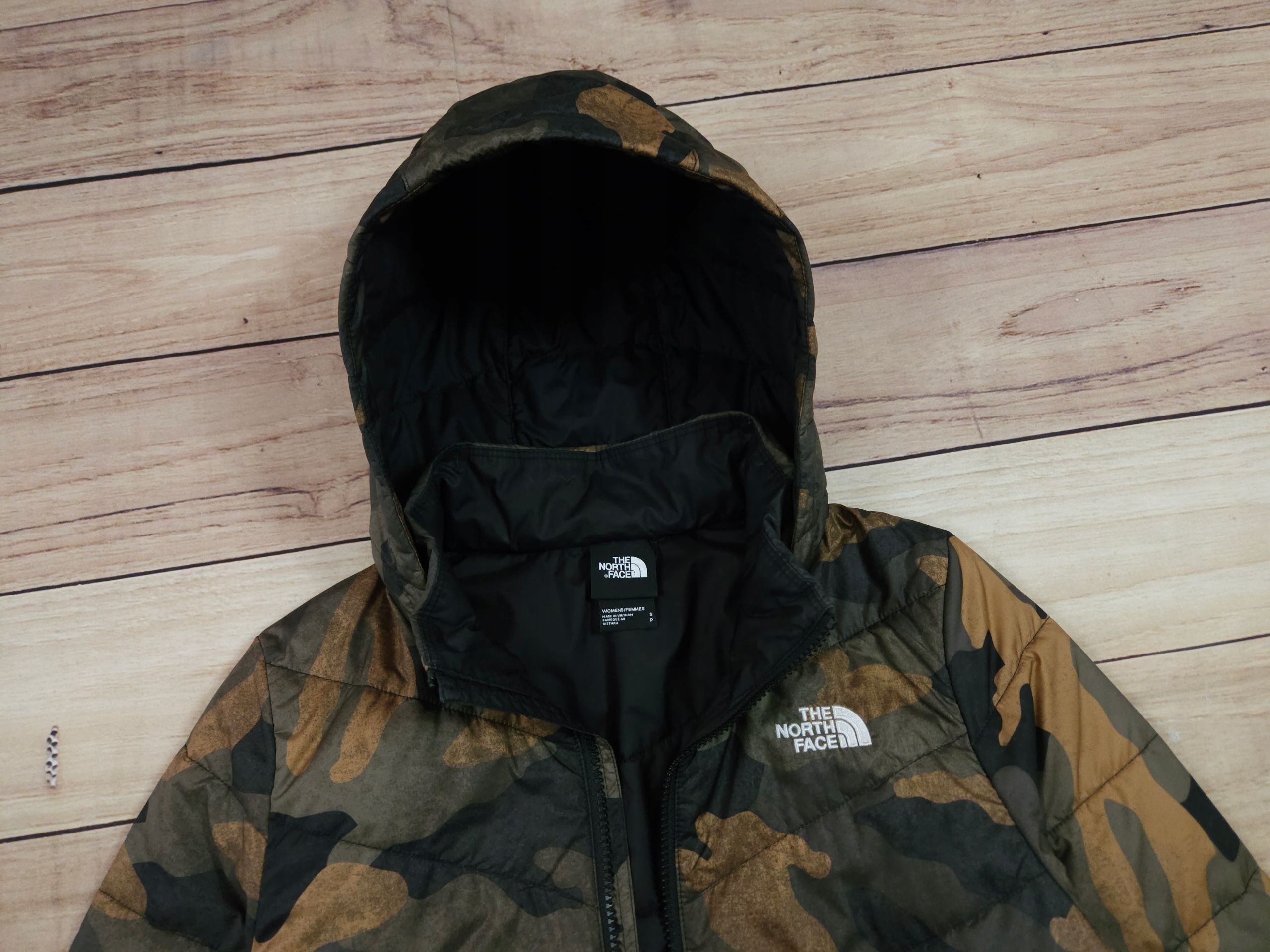 THE NORTH FACE Kurtka Parka Lekka Damska Moro Logowana r. S