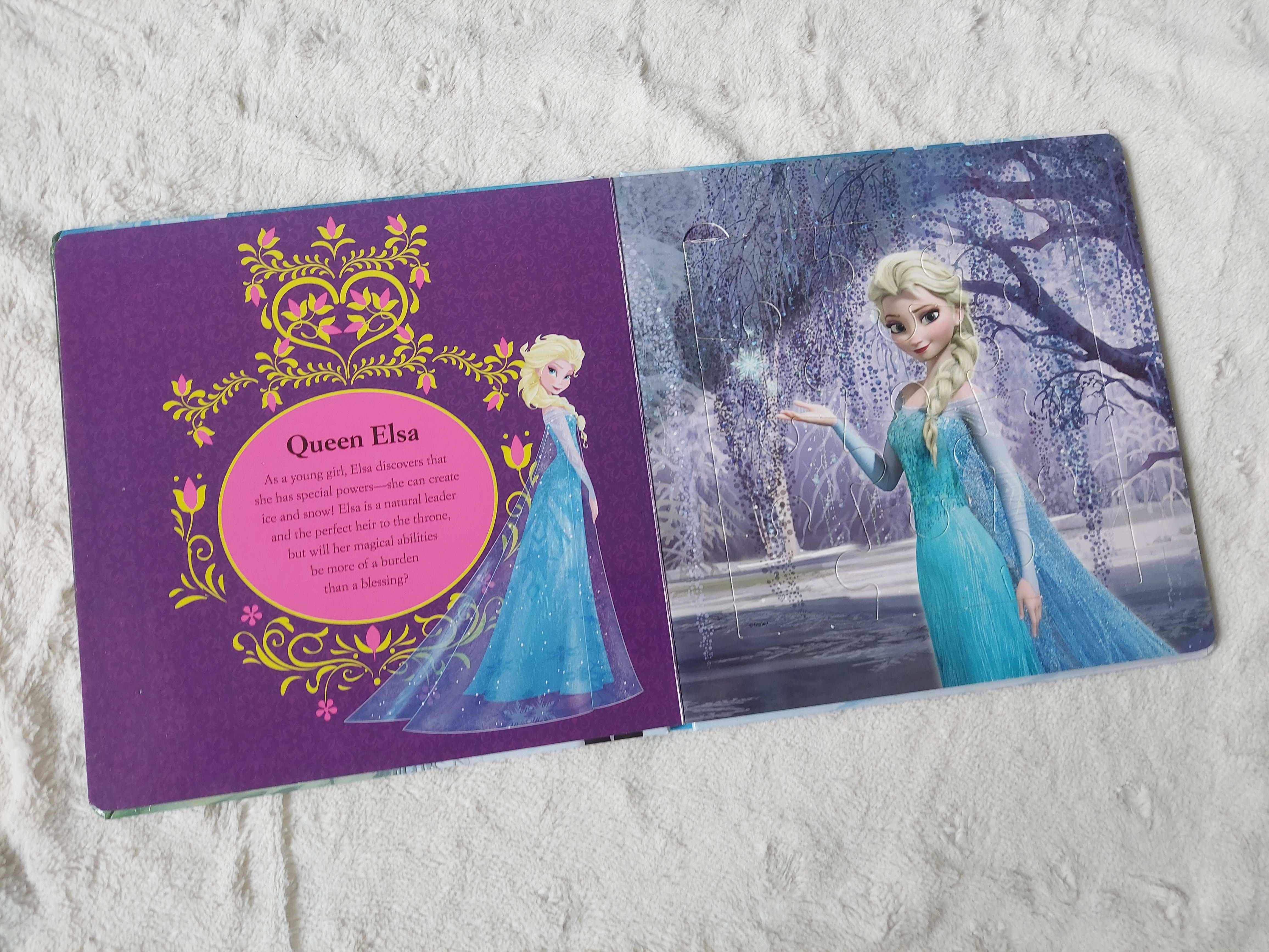 Kraina Lodu Elsa Frozen Książka - puzzle 5 x 12 elem. - po angielsku