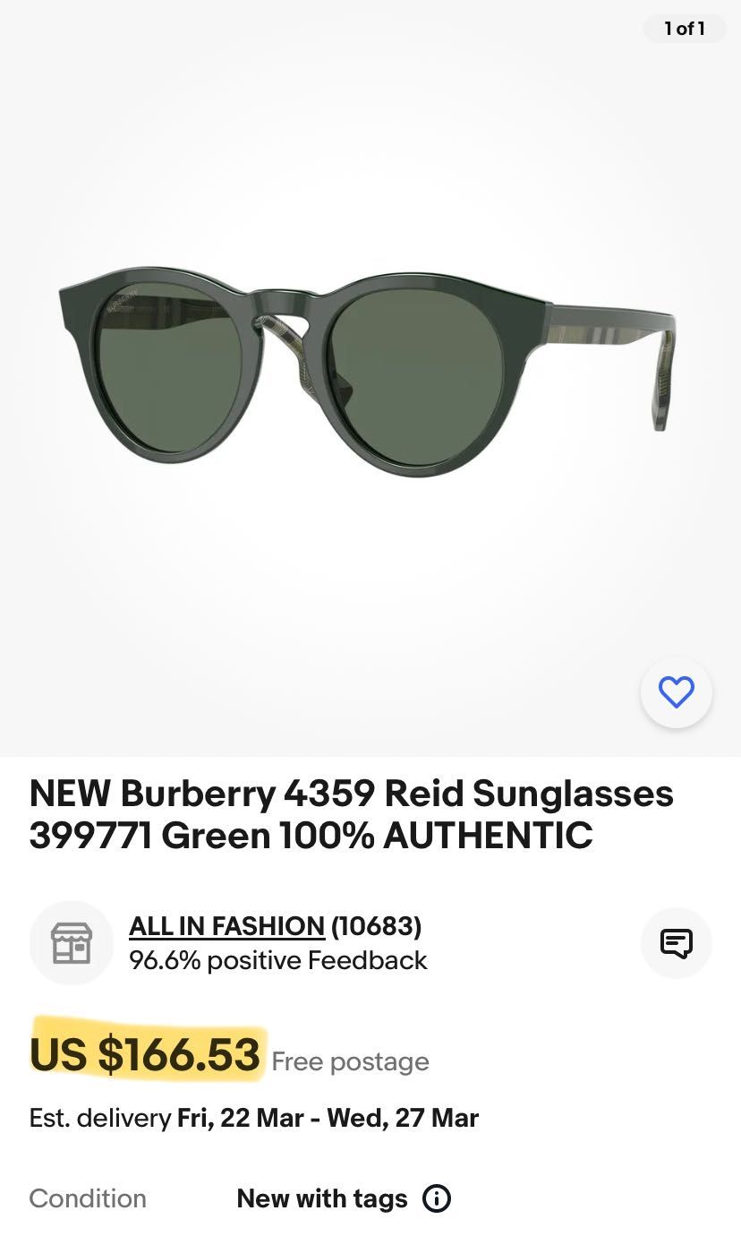 Сонцезахисні окуляри Burberry Reid BE4359 нові