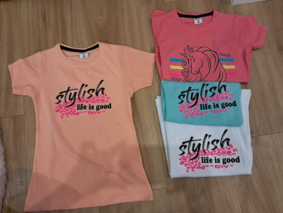 Paka nowych ubrań dla dziewczynki rozmiar 122/128