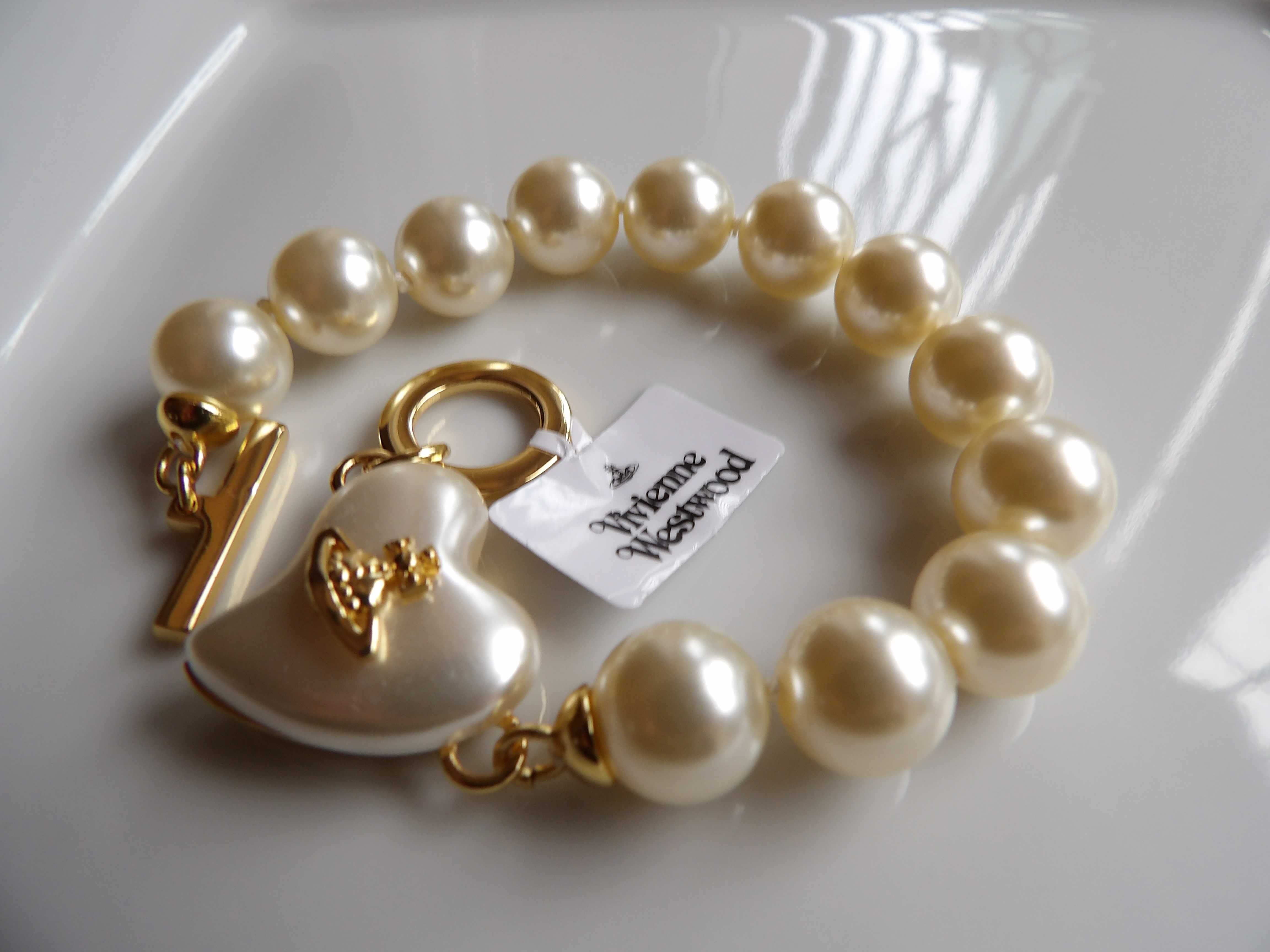 Vivienne Westwood pearl bracelet Heart bransoletka z pereł.