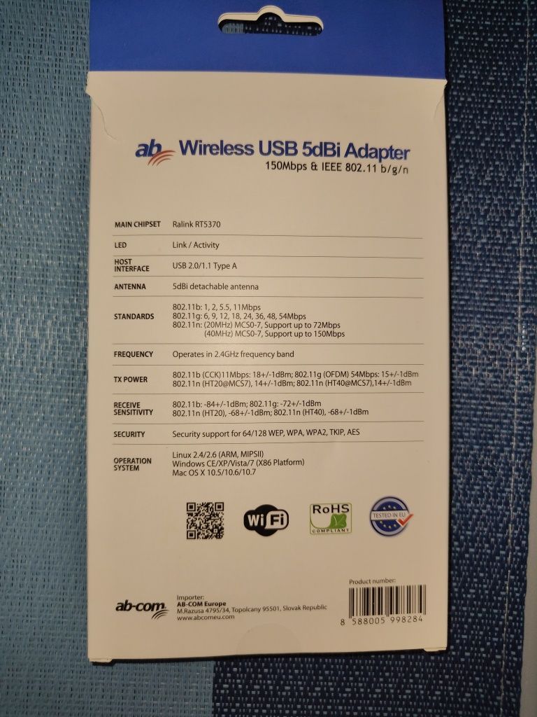 CRYPTOBOX AB WI FI Adapter do dekodera Sat CryptoBox AB Adapter WI-FI