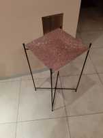 Talerz ozdobny patera 30x30 talerzyk świecący brokat różowy duk