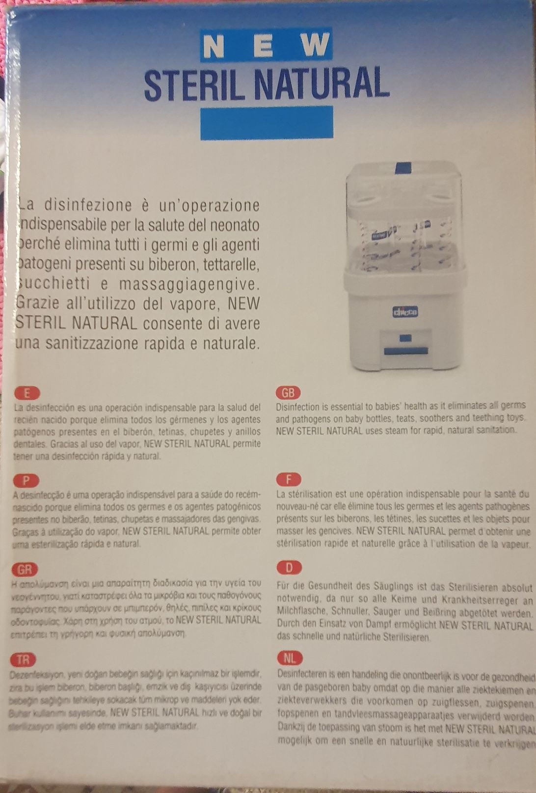 Esterilizador chicco para 6 biberões