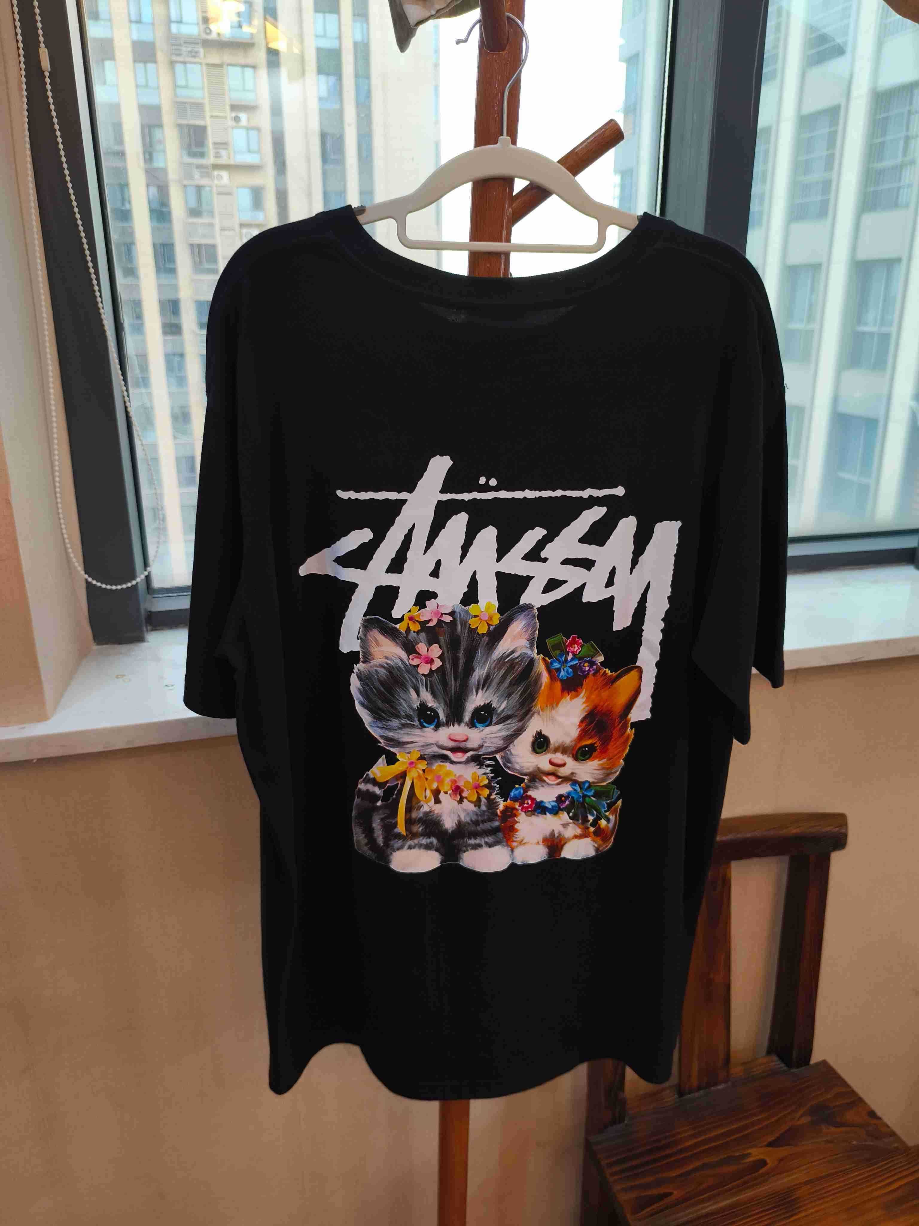 Męska czarna koszulka Stussy Summer Casual, rozmiar XL