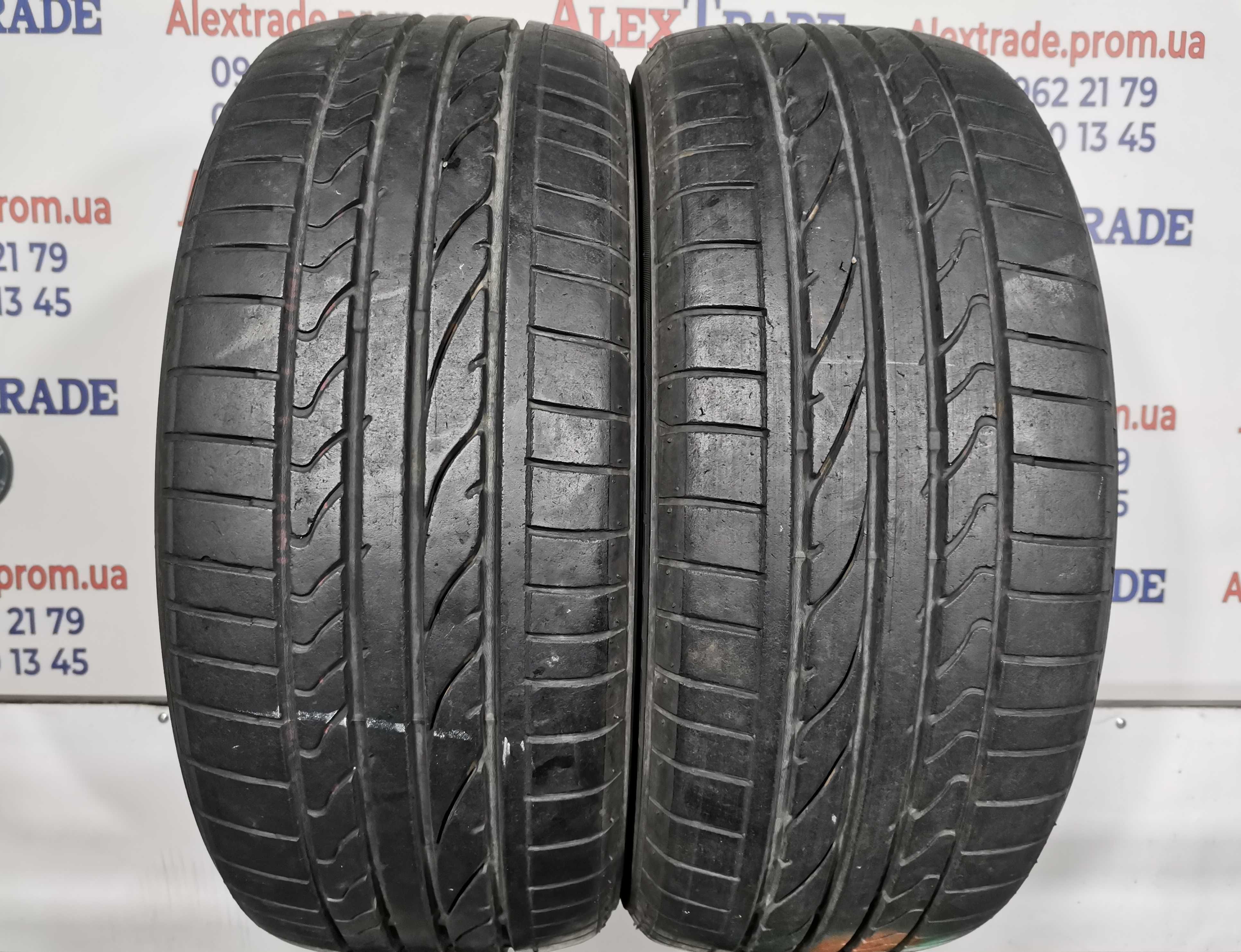 2шт 215/45 17 Bridgestone Potenza RE050A літні шини б/у, протектор 6мм