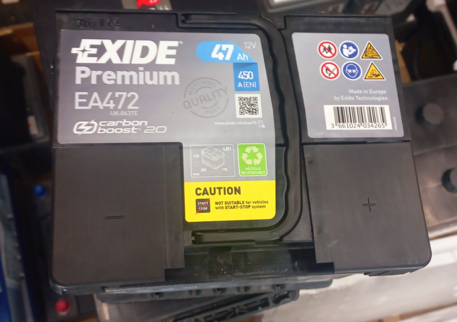 Akumulator Centra Exide CA472 EA472 12V 47AH 450A nowy