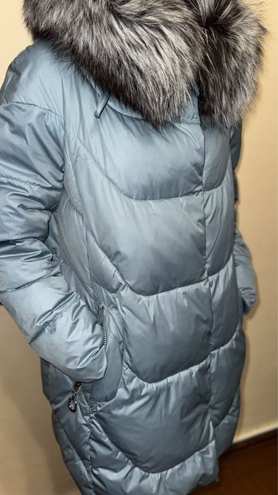 женский зимний пуховик,зимняя куртка CHANEVIA с мехом чернобурки