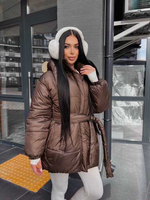 Жіноча зимова куртка пуфер пуховик мікро пух 250