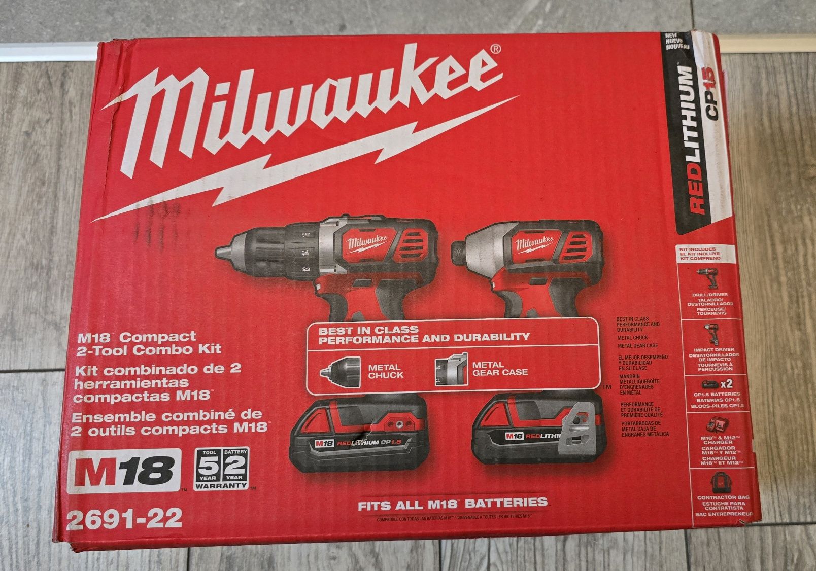 Wiertarka i zakrętarka Milwaukee M18  2 baterie Torba  NOWE Oryginał